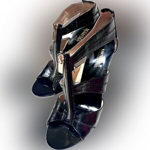 Women’s Michael Kors Black Berkley Caged Stilleto Heels with zipper